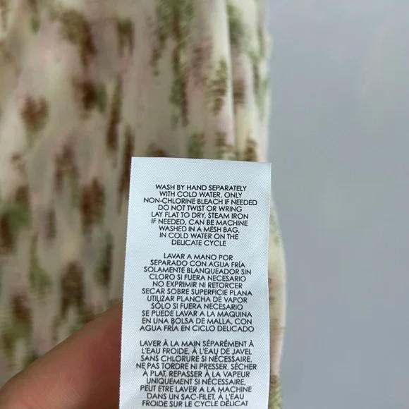 Cabi size XL Dapple top long sleeve ruched ruffle v-neck stretch mesh beige 4532 - Picture 14 of 14